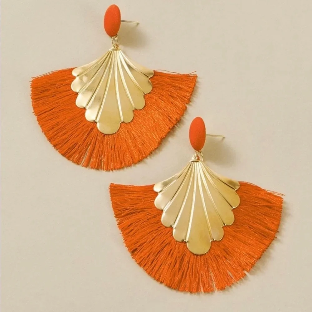 Fringe Statement Earrings - Picture 1 of 3